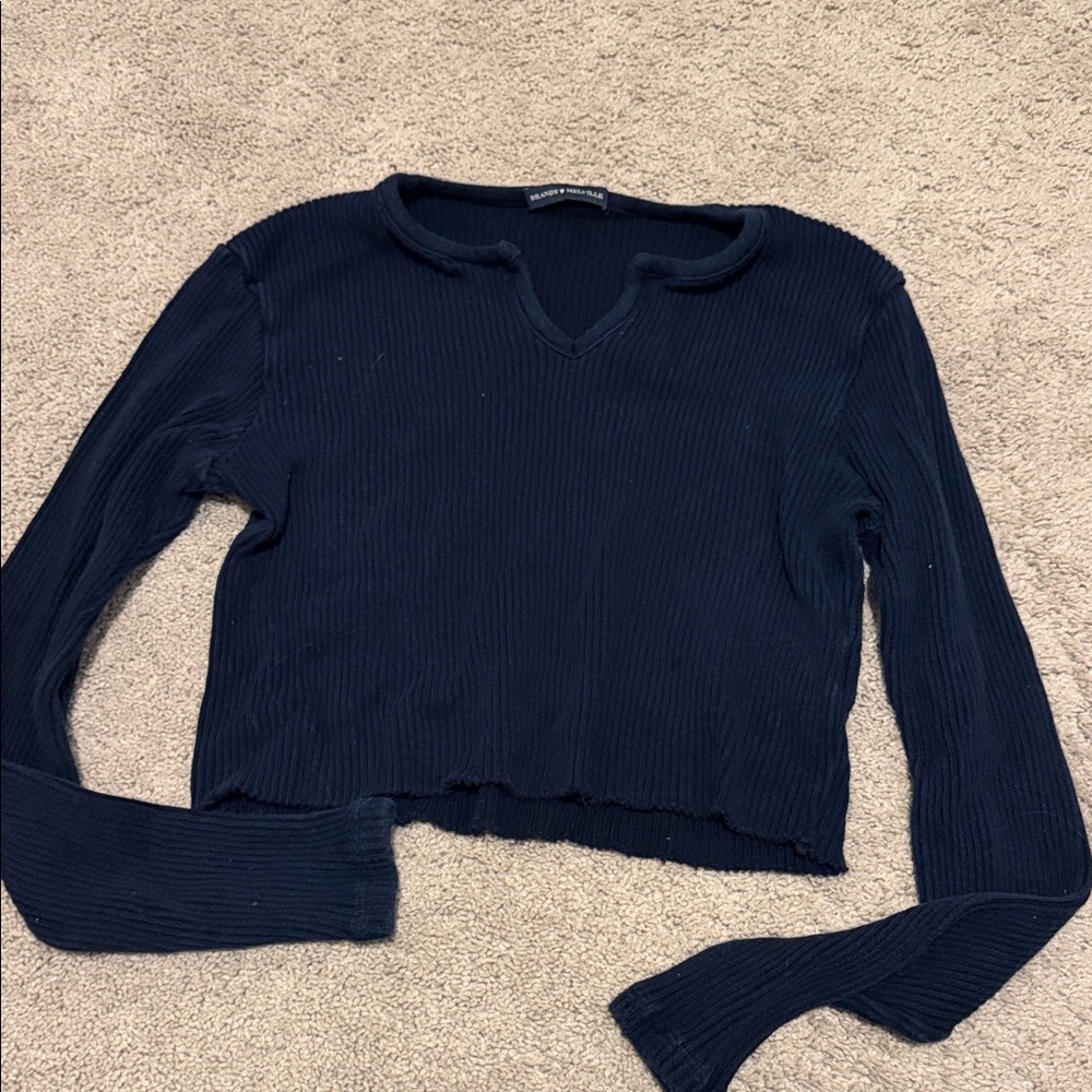 Brandy Melville Navy Long Sleeve Top